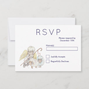 Christian Angel Shepherd with Sheep RSVP Card