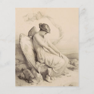 Christian angel sitting on a stone