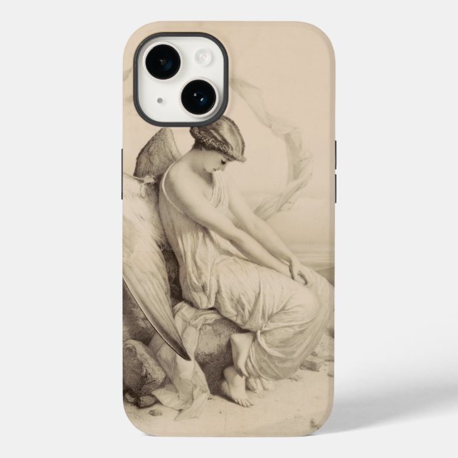 Christian angel sitting on a stone Case-Mate iPhone case (Back)