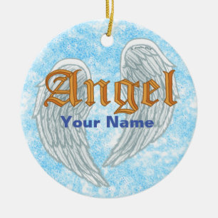 Christian Angel Wings  Ceramic Ornament