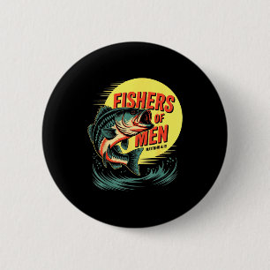 Christian Angler Fishers Of Men Matthew 4 19 Verse 6 Cm Round Badge