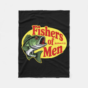Christian Angler Fishers Of Men Matthew 4 19 Verse Fleece Blanket