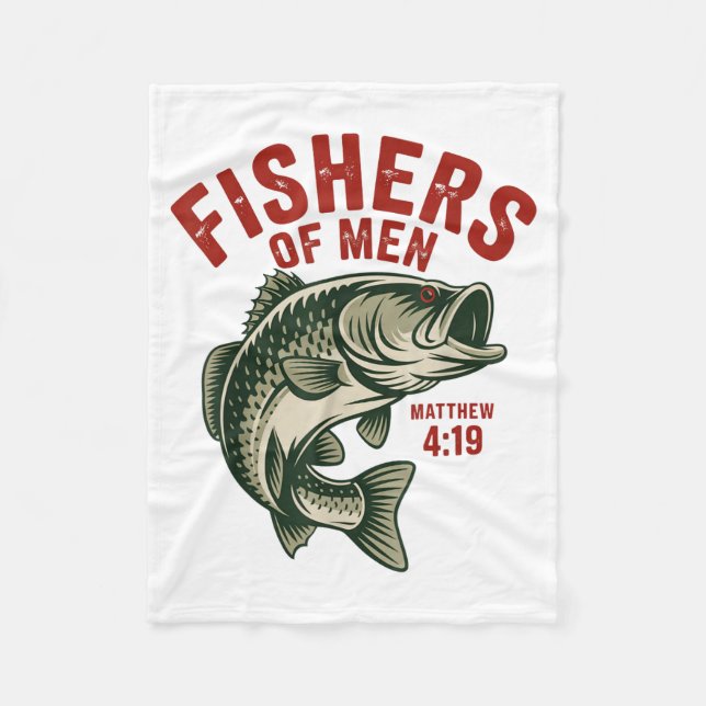 Christian Angler Fishers Of Men Matthew 4 19 Verse Fleece Blanket (Front)
