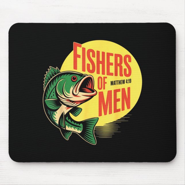 Christian Angler Fishers Of Men Matthew 4 19 Verse Mouse Pad (Front)