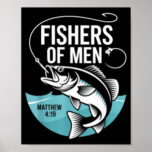 Christian Angler Fishers Of Men Matthew 4 19 Verse Poster