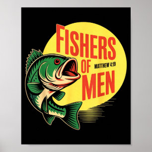 Christian Angler Fishers Of Men Matthew 4 19 Verse Poster
