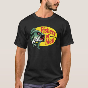 Christian Angler Fishers of Men Matthew 4 19 Verse T-Shirt
