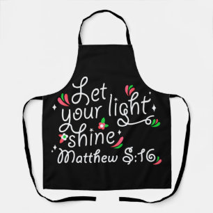 Christian Apron   Let Your Light Shine