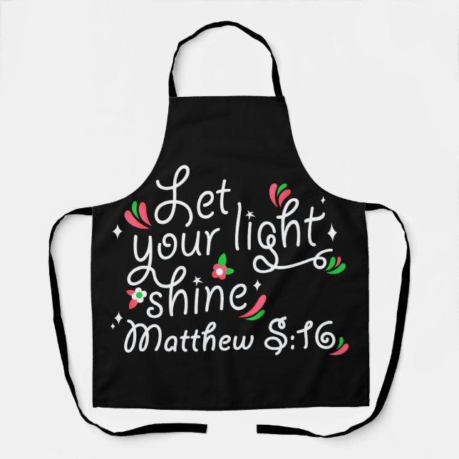 Christian Apron | Let Your Light Shine (Front)