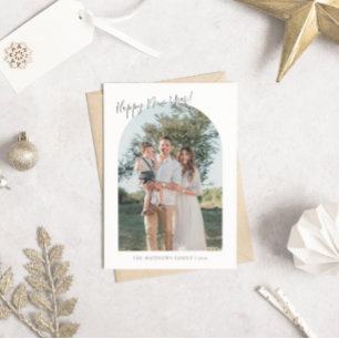 Christian Arch Photo Script Happy New Year Holiday Card