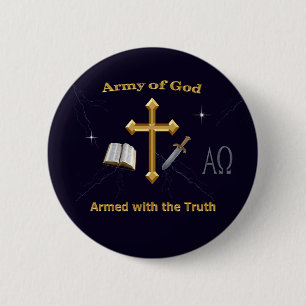 Christian Army of God 6 Cm Round Badge