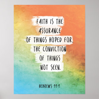 christian art, Bible Verse Print, Hebrews 11:1, Poster