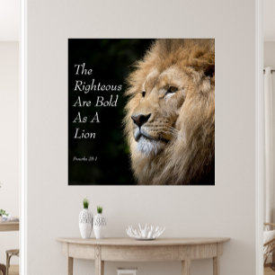 Christian Art, Bold as a Lion, Prov. 28 - 1 Canvas Print