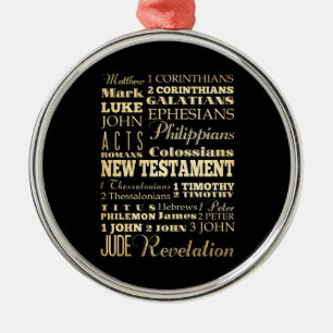 Christian Art - Books of the New Testament. Metal Tree Decoration