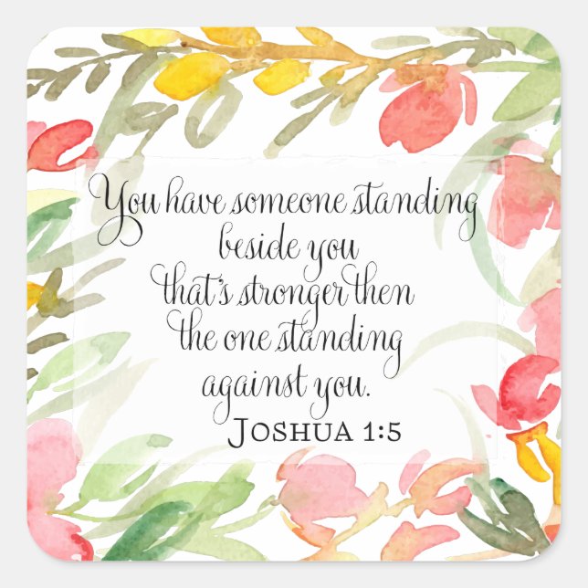 Christian Art | Joshua 1:5 Square Sticker (Front)