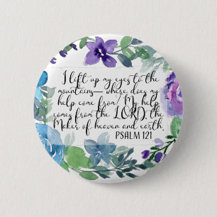 Christian art Psalm 121 6 Cm Round Badge