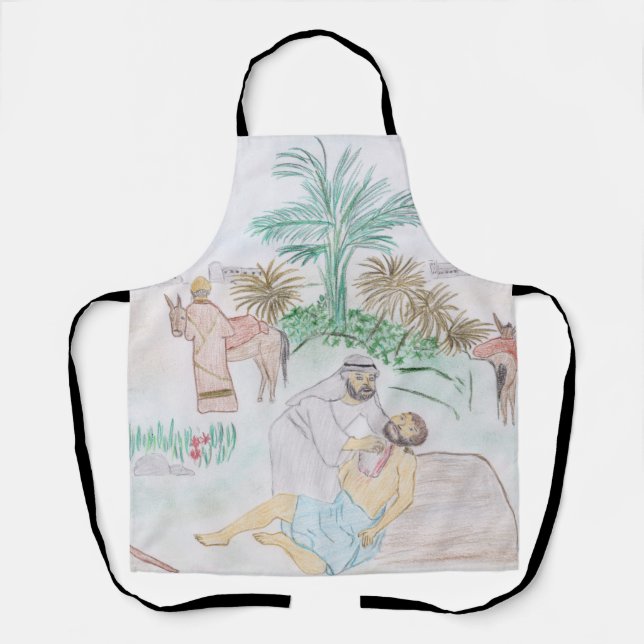Christian Artwork The good Samaritan Apron (Front)