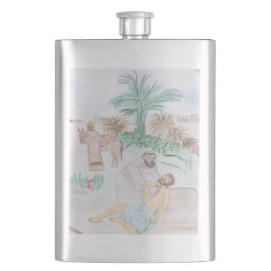 Christian Artwork The good Samaritan Hip Flask