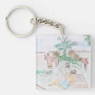 Christian Artwork The good Samaritan Key Ring