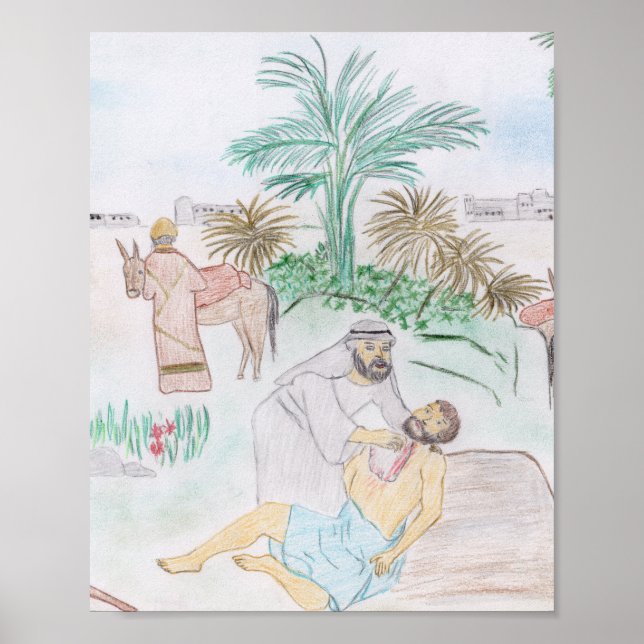 Christian Artwork The good Samaritan Poster (Front)