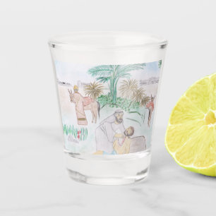 Christian Artwork The good Samaritan Shot Glass