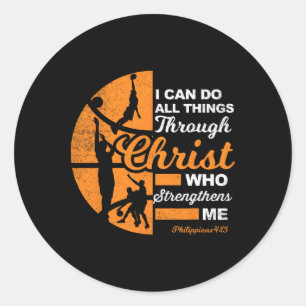 Christian Athlete Apparel Sports Philippians 4 13  Classic Round Sticker