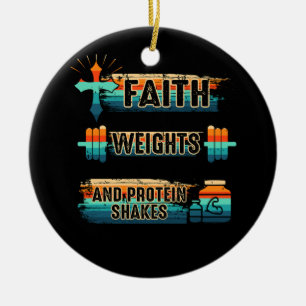 Christian Athlete Apparel Workout Gym Weightliftin Ceramic Ornament