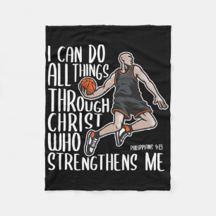 Christian Athlete Sketll Philippians Bible Christ Fleece Blanket