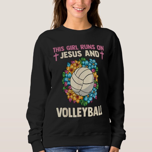 Christian Athlete This Girl Runs On Jesus And Voll Sweatshirt (Front)