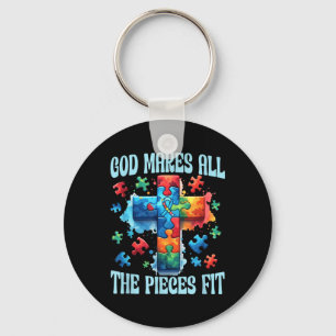 Christian Autism Awareness God Makes The Pieces Fi Key Ring