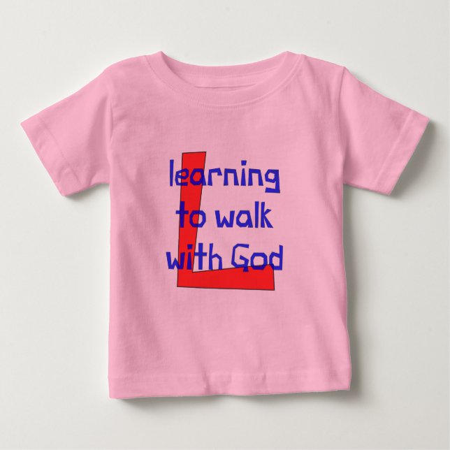 Christian baby t-shirt - Learning to walk (Front)
