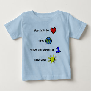Christian baby tee - For God so Loved the World