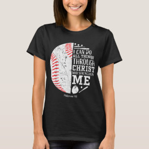 Christian Baseball I Can Do All Things Religious V T-Shirt