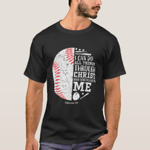 Christian Baseball I Can Do All Things Religious V T-Shirt