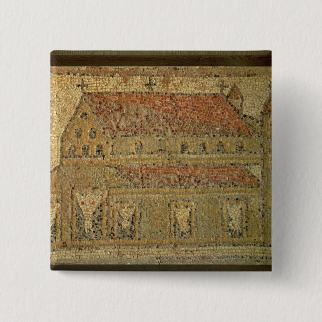 Christian basilica, mosaic pavement, Roman period, 15 Cm Square Badge (Front)