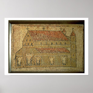 Christian basilica, mosaic pavement, Roman period, Poster