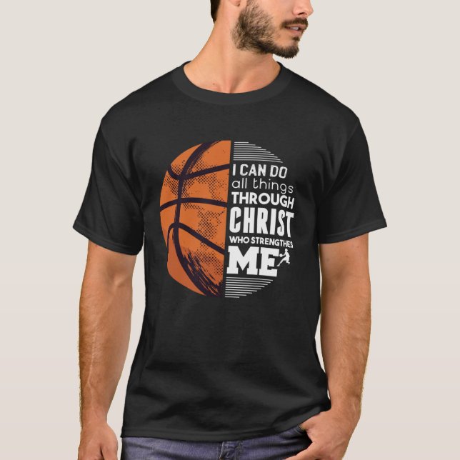 Christian Basketball Christ T-Shirt (Front)
