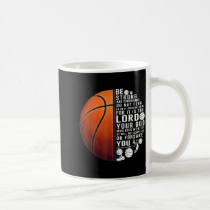 Christian Basketball Deuteronomy 31 6 Faith Design Coffee Mug