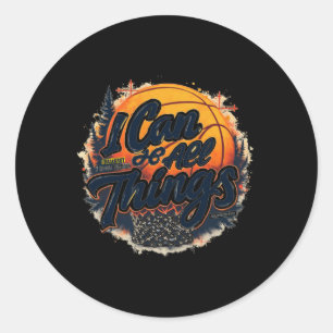 Christian Basketball Faith Over Fear Philippians 4 Classic Round Sticker