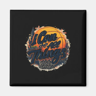 Christian Basketball Faith Over Fear Philippians 4 Magnet