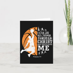 Christian Basketball I Can Do All Things Through C Card