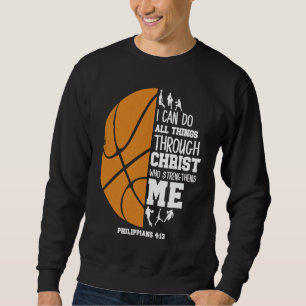 Christian Basketball Player Religious God Bible Qu Sweatshirt