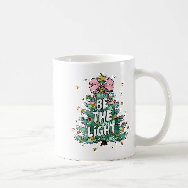 Christian Be The Light Christmas Tree Bible Verse  Coffee Mug (Right)