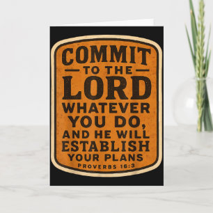 Christian Bible Commit To The Lord Whatever You Do Card