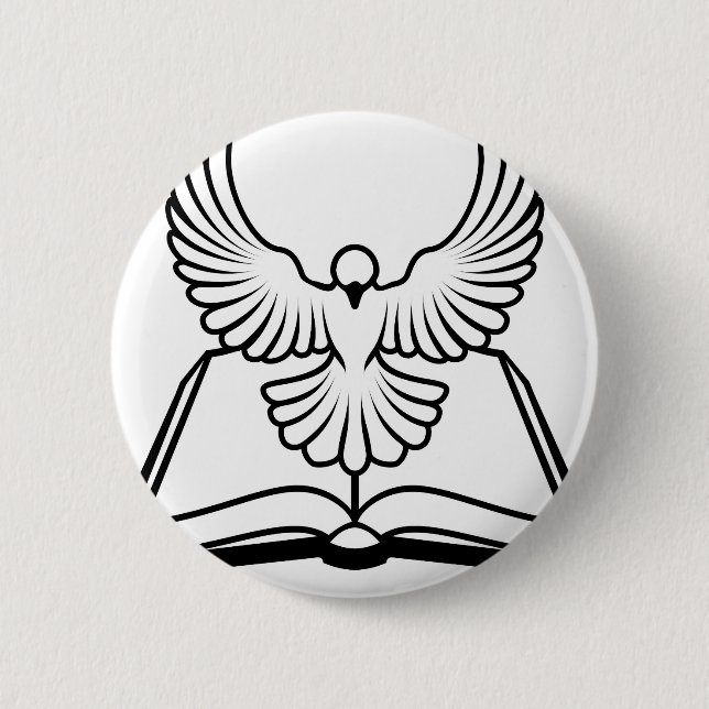 Christian Bible Dove Concept 6 Cm Round Badge (Front)