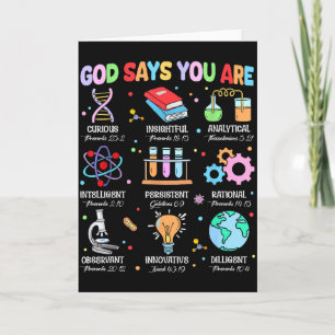 Christian Bible God Says You Are Science Biology T Card