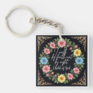Christian Bible-Inspired Floral Key Ring