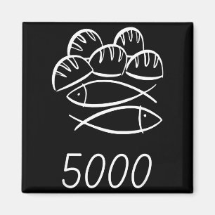 Christian Bible Jesus 2 Fishes 5 Breads Feed 5000 Magnet
