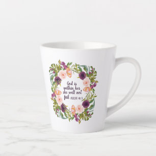 Christian Bible  Purple Blush Pink Floral Latte Mug