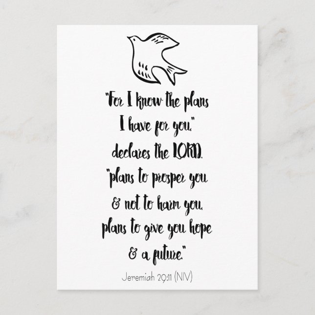 Christian Bible Quote Inspiration Congratulations Postcard (Front)